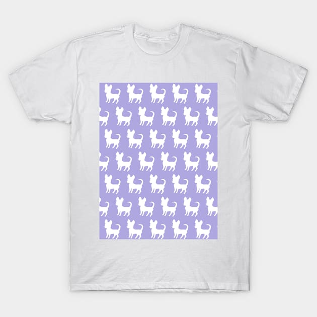 Chihuahua silhouette print (large) lilac 2 T-Shirt by bettyretro